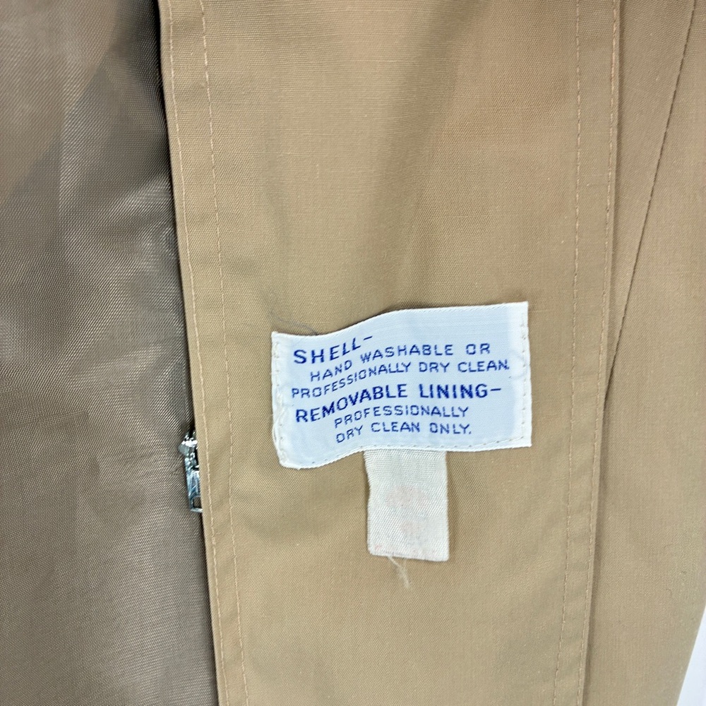 Drizzle Inc Neiman-Marcus Vintage Union Made Womens Trench Long Coat Tan Large? - Picture 4 of 12